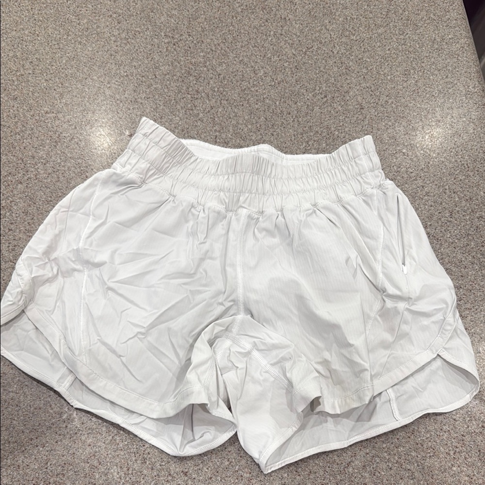 Lululemon Athletica White Athletic Shorts Lightweight Moisture-Wicking